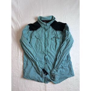 Sherry Cervi x RU Apparel Blue Western Long Sleeve Pearl Snap‎ Women's XXL *